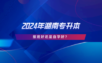 2024年湖南專升本報班好還是自學(xué)好.png