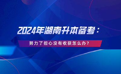 2024年湖南升本備考：努力了擔(dān)心沒(méi)有收獲怎么辦.png