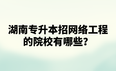 湖南專升本招網(wǎng)絡(luò)工程的院校有哪些？.png