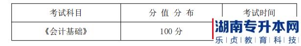 湖南信息學(xué)院2022年《會計學(xué)專業(yè)》專升本考試科目，分值分布及考試時間