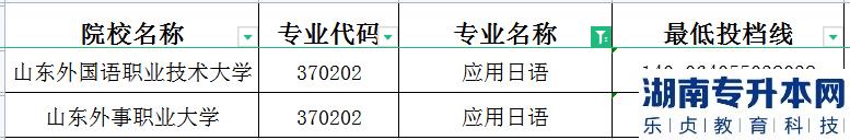 2023年山東專升本應(yīng)用日語建檔立卡投檔分數(shù)線