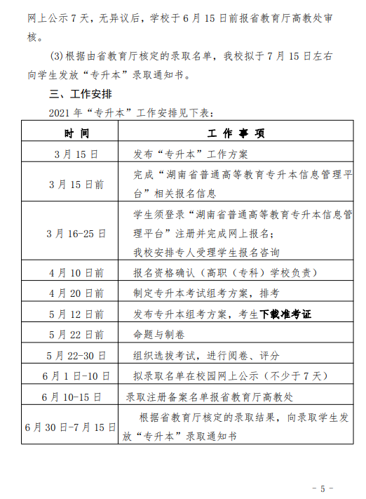 湖南理工學院2021年“專升本”工作方案(圖5)